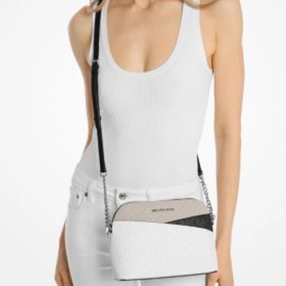 Michael Kors Jet Set Travel Crossbody Bag | Colorblock Signature Logo | NWT - Picture 3 of 9
